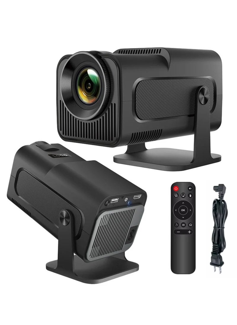 DIGI CORE - New HY320 Mini Portable Auto Keystone Projector, Native 1080P Smart Projector FHD 4K Supported 10000 Lumens With WiFi 6, BT 5.0, 180 Degree Rotation, Built-in Android 11.0 Built In Speaker Video Projector Outdoor Projector 390 ASNI Compatible With TV Stick/HDMI/USB/PS5/iOS/PS4 Black - Image 1