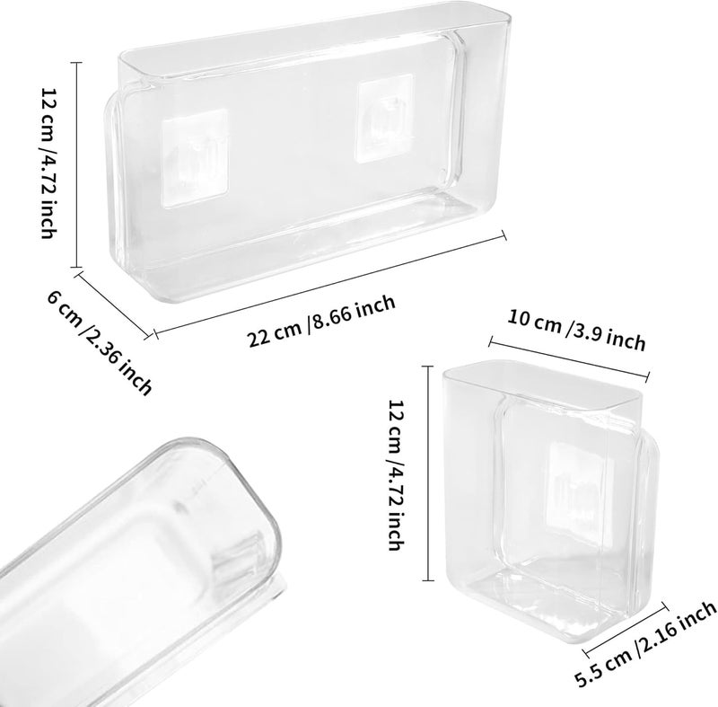 YEUIKERR 6 Pack Acrylic Wall Mount File Holder Plastic Clear Wall File Holder Folder, 2 Sizes Single Acrylic Walls Pocket Walls File Organizer for Office Home, No Drill - Image 2