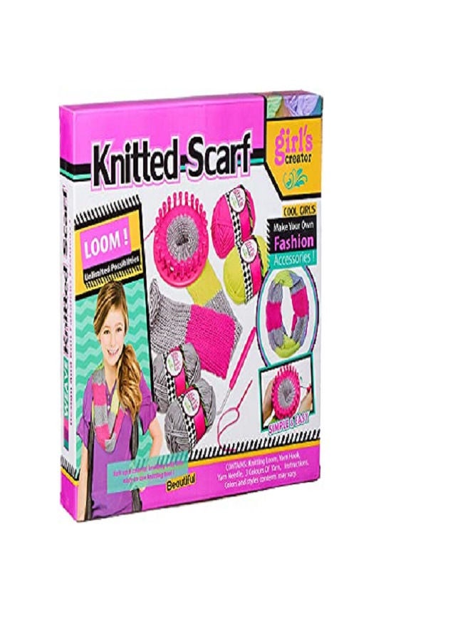 Girls Creator Knitted Scarf Set for Girls - Multi Color - Image 2