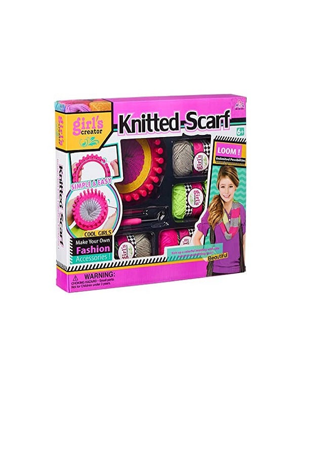 Girls Creator Knitted Scarf Set for Girls - Multi Color - Image 1