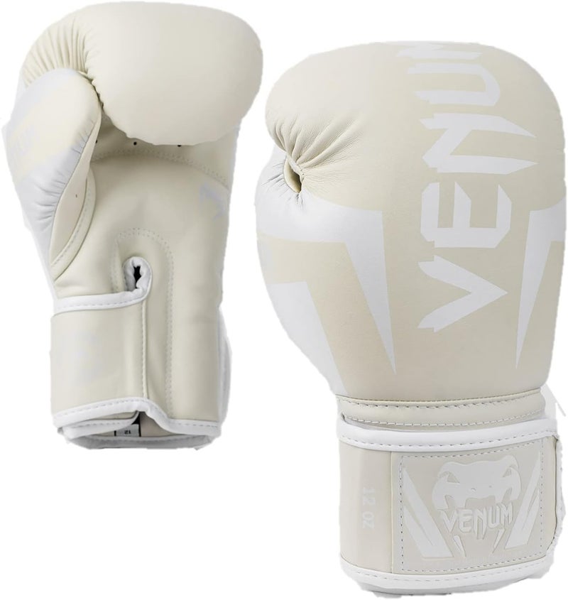 Venum Elite Adults Boxing Gloves - White/Off-White - 12 oz - Image 1