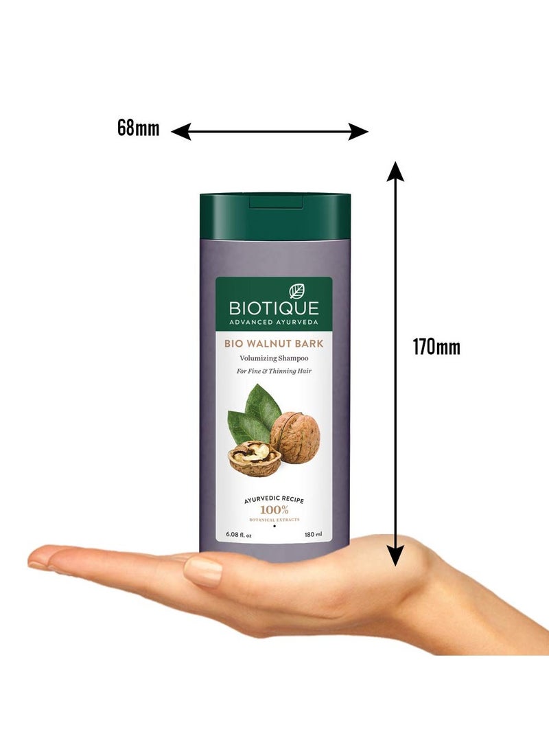 Biotique Bio Walnut Shampoo Conditioner Volumizing Thin Hair 100 percent Botanical Extracts 180ml - Image 2