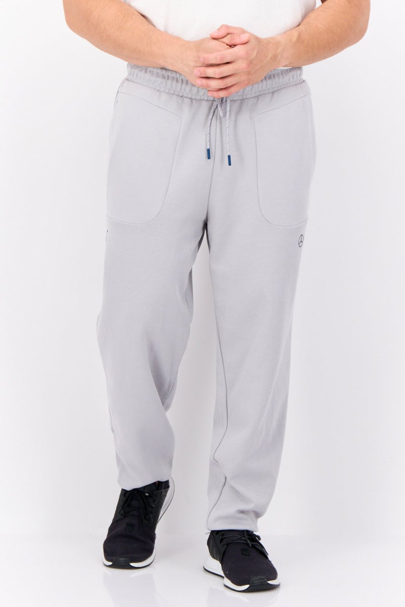 PUMA بنطلون رياضي خارجي للرجال من بومة x مرسيدس AMG، فضي - Image 1