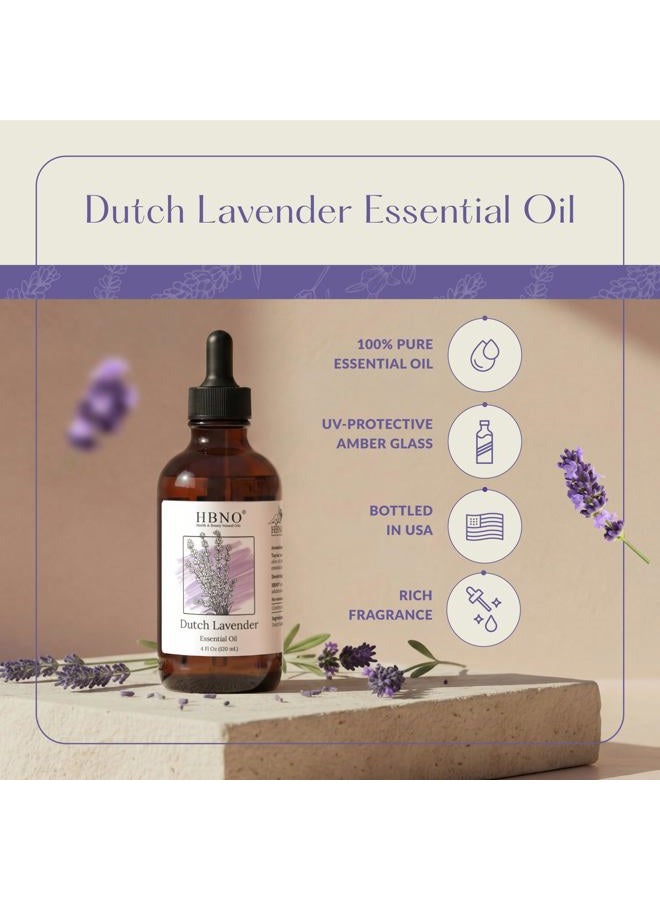 hbno California Bottled Dutch Lavender Essential Oil 4 fl oz (120ml) - Natural Lavender Oil for Skin, Perfect for Cleaning, Aromatherapy, DIY & Diffuser - Image 2