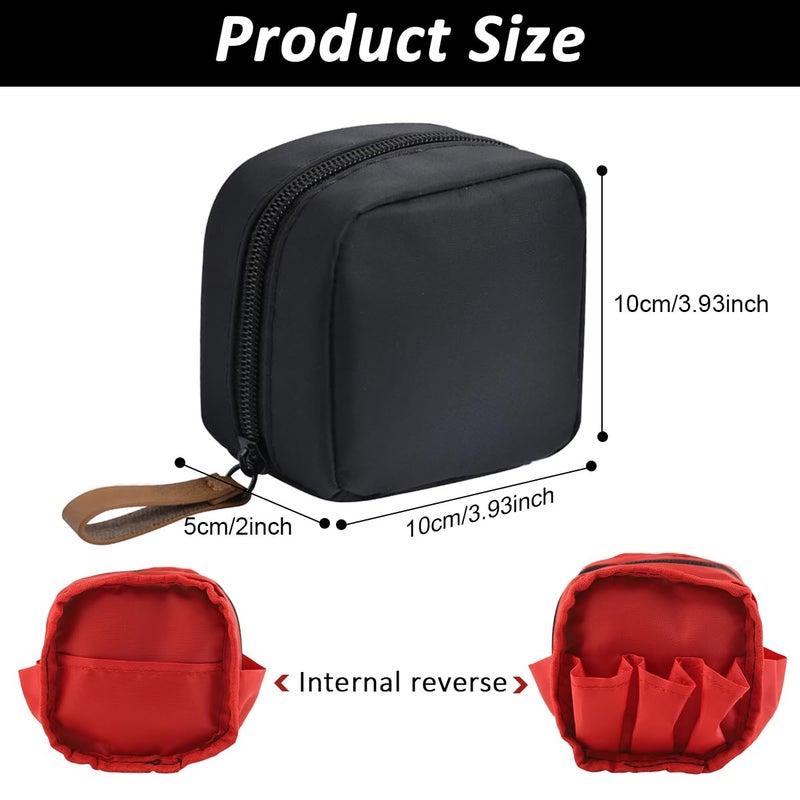 May Create MAYCREATE Nylon Mini Lipstick Pouch, Small Makeup Pouch, 3.9''x3.9'' Pouches for Women, Zipper Coin Purse Pouch, Waterproof Oxford Travel Makeup Bag Organizer with Handstrap - Image 2