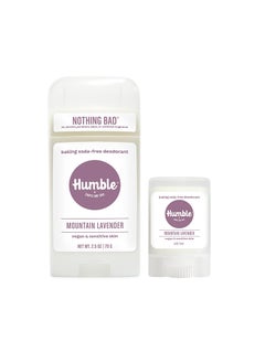 HUMBLE SIMPLE AND TRUE. HUMBLE BRANDS Aluminum-Free Deodorant, Vegan and Cruelty- free, Formulated for Sensitive Skin, Sensitive Mountain Lavender Deodorant Full & Travel Pack 