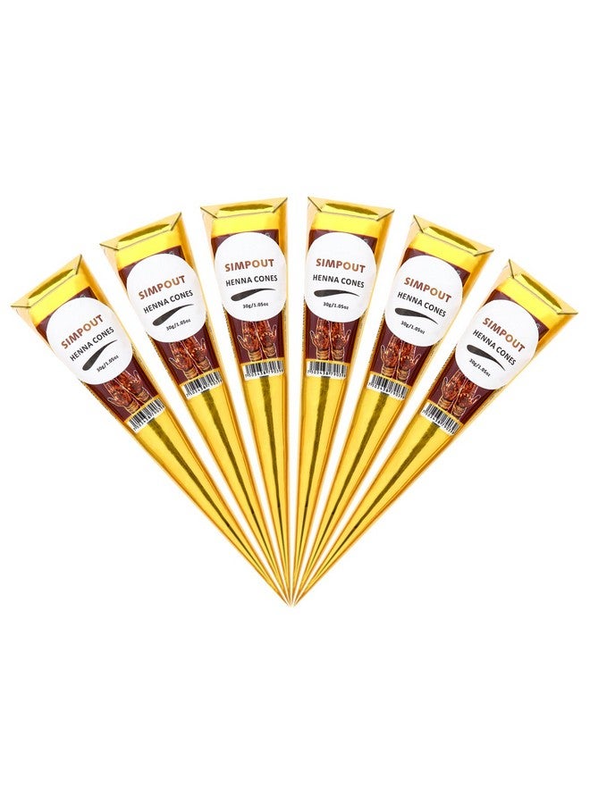 Simpout 100% Hair Cones - Ready-To-Use Hair Paste Hair Dye Cone, Easy To Use, Perfect For Spot Hair Coloring, 6 Pack(Reddish Brown)