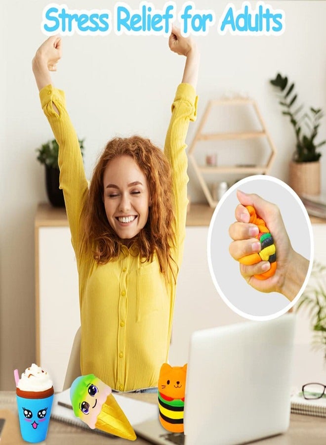 Osowake 7 pcs Slow Rising squishies Squishy Toys Jumbo squishies, Hamburger Popcorn Cake Ice Cream Pizza Kawaii Squishy Toys or Stress Relief Squeeze Toys Party Favors for Kids Adults Decorative Props（Random colors） - Image 4