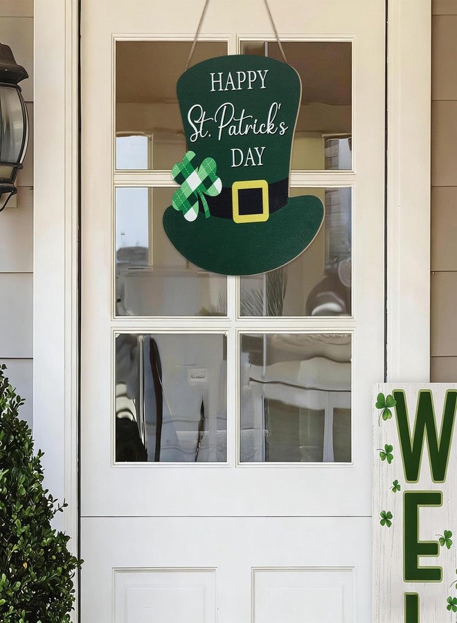 Yewfold St. Patrick's Day Door Decorations, Hanging Wooden St Patricks Day Shamrock Door Sign for Wall Home Irish Party Decorations (Hat) - Image 4