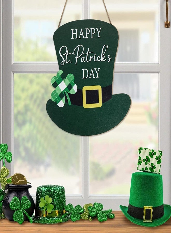 Yewfold St. Patrick's Day Door Decorations, Hanging Wooden St Patricks Day Shamrock Door Sign for Wall Home Irish Party Decorations (Hat) - Image 5