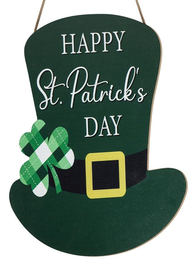 Yewfold St. Patrick's Day Door Decorations, Hanging Wooden St Patricks Day Shamrock Door Sign for Wall Home Irish Party Decorations (Hat) - Image 1