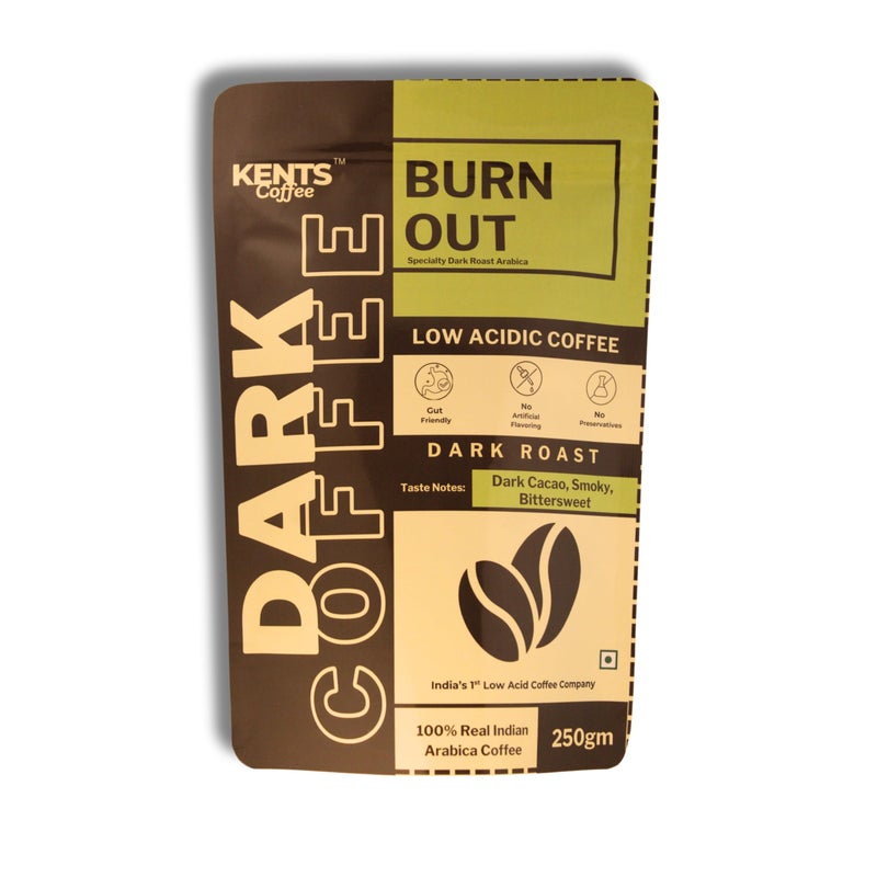 Kents Coffee حبوب قهوة كينتس المحمصة الداكنة - حبوب كاملة | جريئة، مدخنة ومرّة | 100% أرابيكا AAA | حموضة منخفضة | الأفضل للإسبريسو، الضغط الفرنسي، التحضير البارد والمزيد (250 جرام) - Image 1