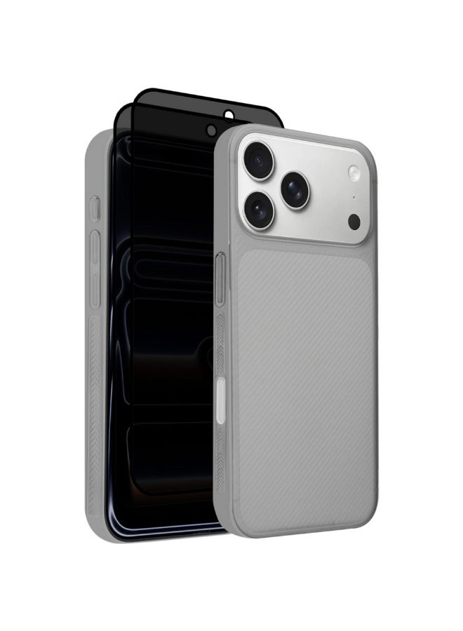 CATANES 3Packs Case Cover for iPhone 17 Pro Max, Air Skin Line Design Back Cover, Sturdy Durable Ultra-Thin Case, Drop Protection Cover Clear with Two Privacy Screen Protectors - Black - Image 1