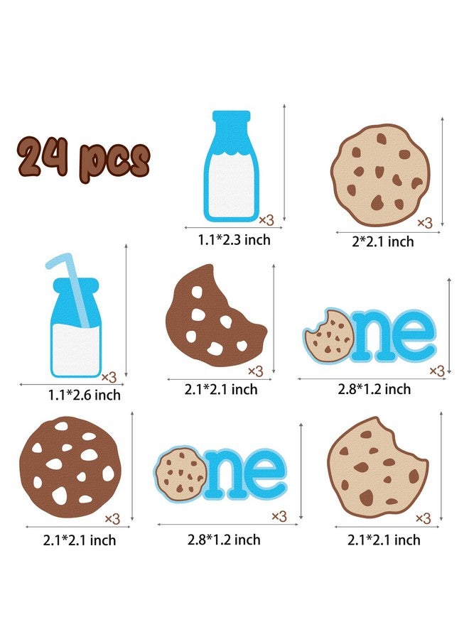 umoni One Cookie Cupcake Toppers 48PCS Milk and Cookies First Birthday Decorations Sweet Cookies Milk Party Cupcake Picks Cookies One Cake Decorations for 1st Birthday Baby Shower Supplies - Image 3