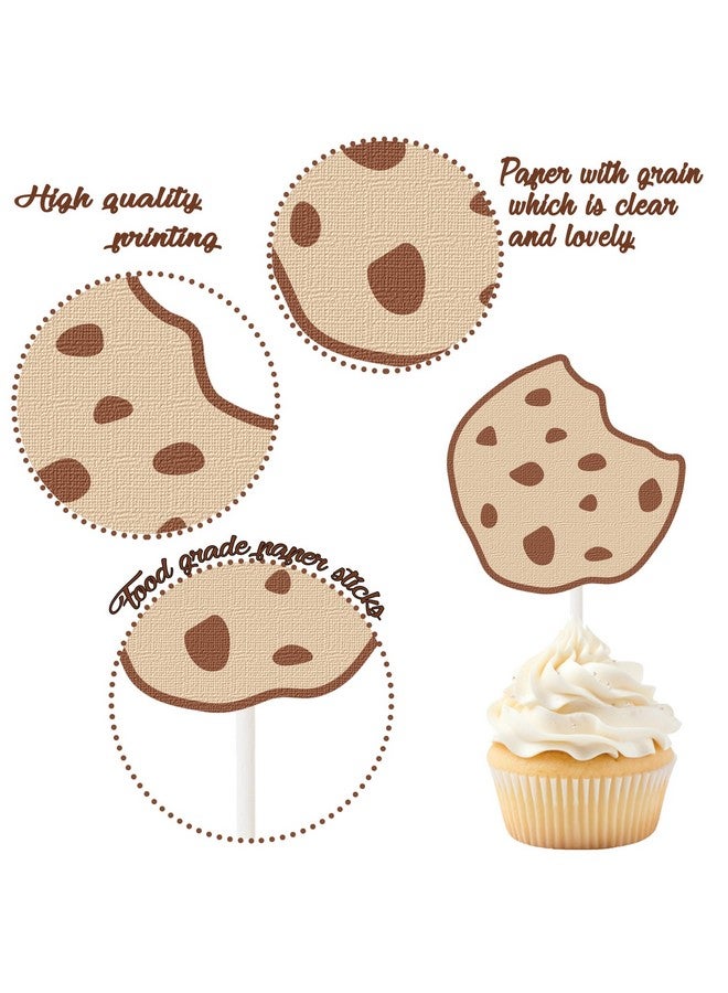umoni One Cookie Cupcake Toppers 48PCS Milk and Cookies First Birthday Decorations Sweet Cookies Milk Party Cupcake Picks Cookies One Cake Decorations for 1st Birthday Baby Shower Supplies - Image 2