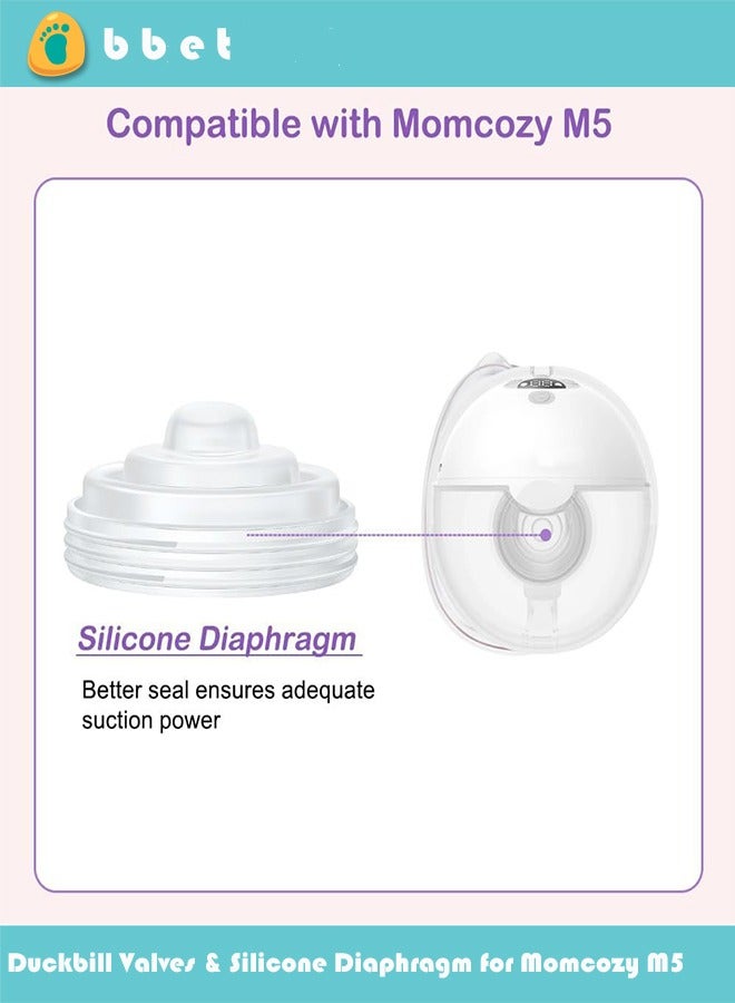 bbet 3pcs Duckbill Valves & pcs Silicone Diaphragm for Momcozy M5, Wearable Breastpump, Breast Pump Replacement Parts, Breastfeeding Essential Accessories - Image 2