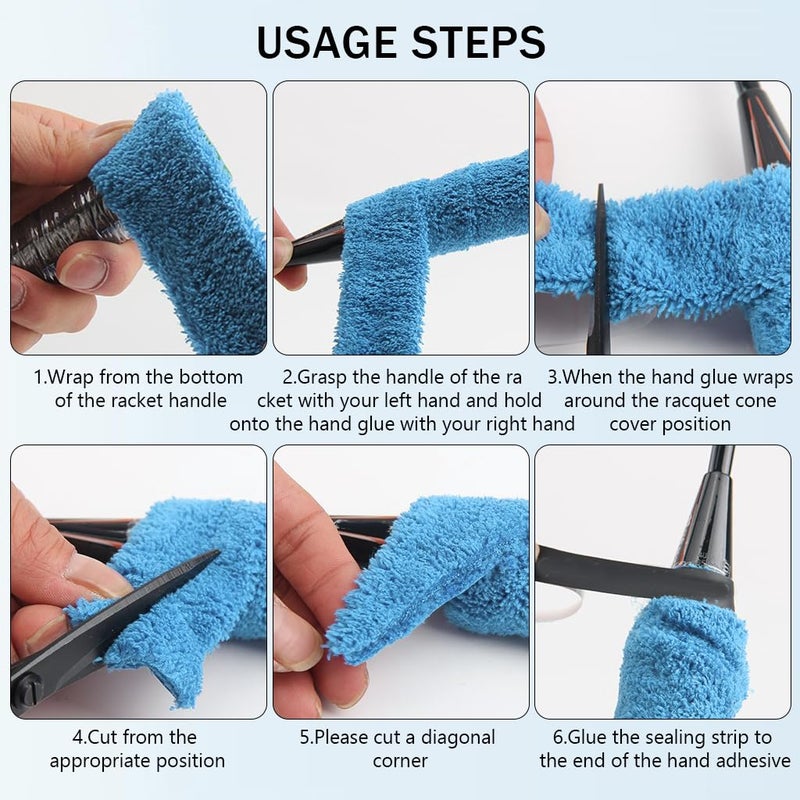 Proberos ® 5 عبوات مجموعة قبضة منشفة مضرب كرة الريشة، قبضة منشفة قطنية مضادة للانزلاق لمضرب كرة الريشة، شريط قبضة منشفة لمضرب كرة الريشة وقضيب الصيد - Image 3