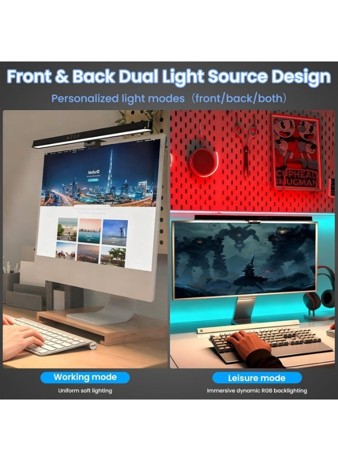 Monitor Light Bar, USB LED Task Lamp for Curved/Flat Screens, Eye-Care Dimmable Desk Lamp with Touch Control, No Glare Reading Light for Home Office - Image 2