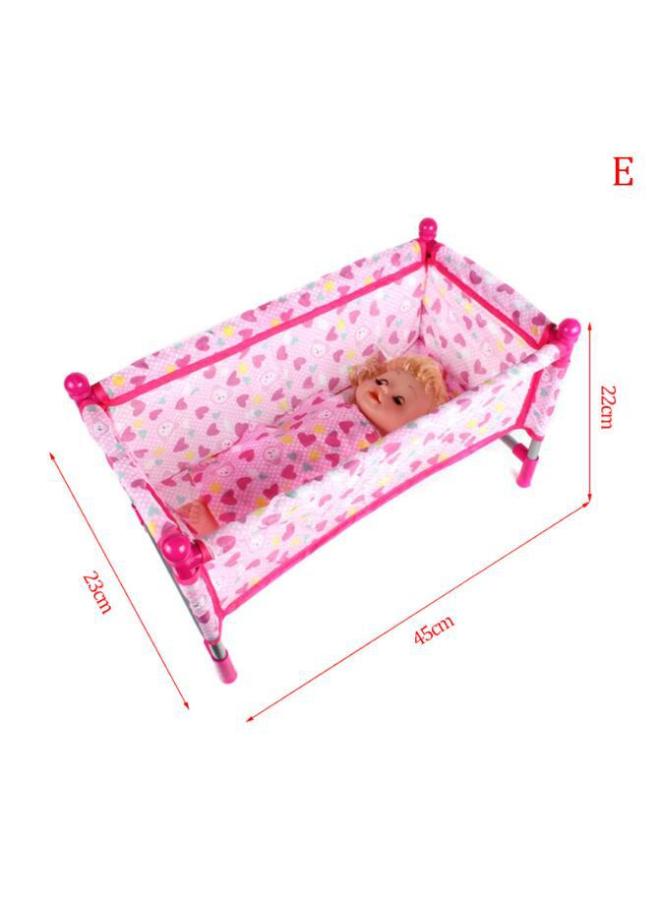 Children's Toy Doll Simulation Baby Trolley Dining Chair Rocking Chair Swing Sleeping Bed Toy-Specifications:Bed - Image 1