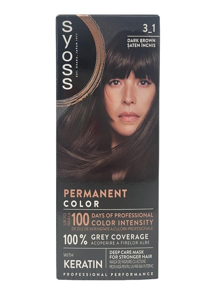 Syoss Professional Performance Coloration 3-1 Dunkelbraun 115 ml