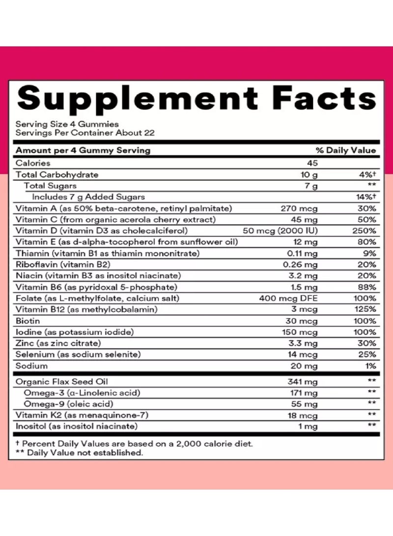 SmartyPants Organic Women's Multi & Omegas, 90 Gummies - Image 2