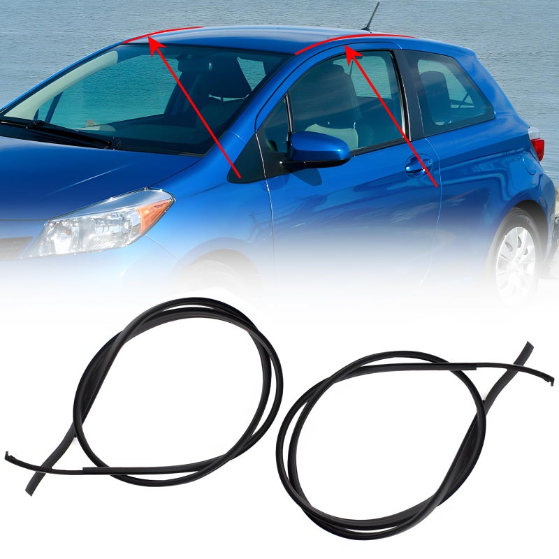 2 Pcs Left and Right Side Roof Strip Moulding Trim Fits for 20122014 Toyota Yaris Hatchback Replaces 7555152200 7555252180