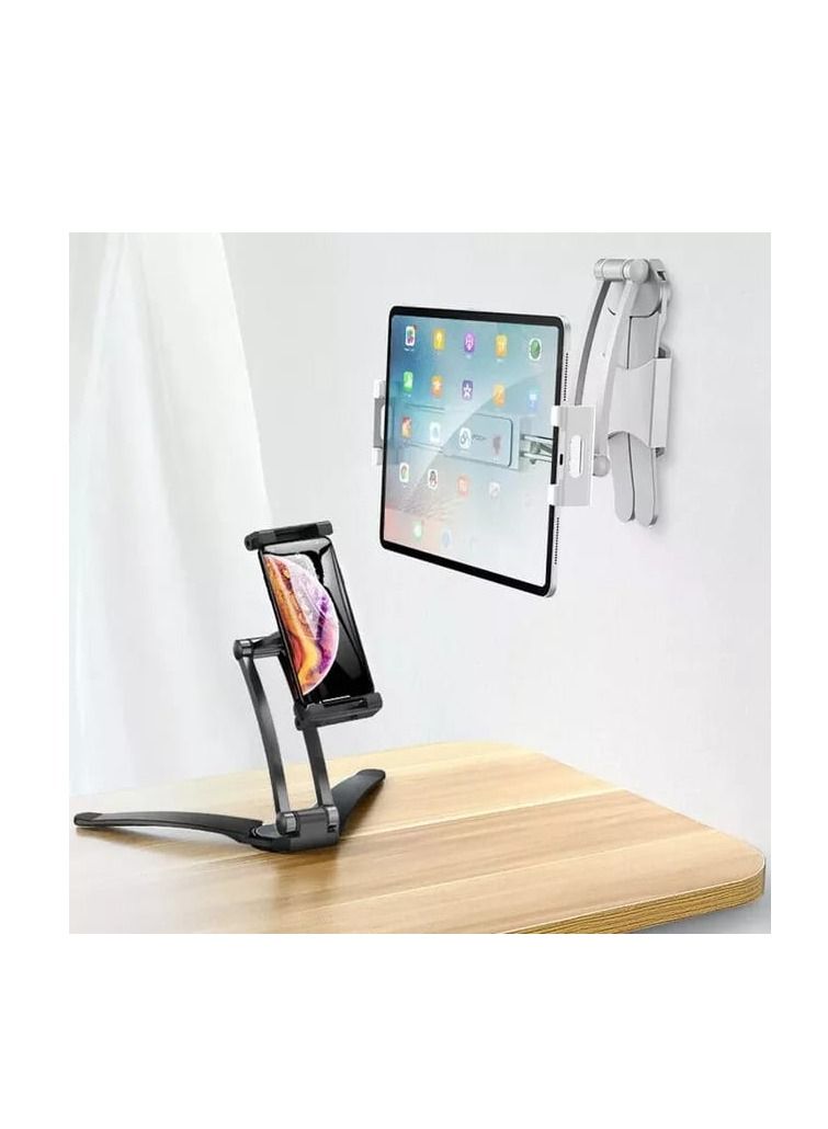 REBENUO Multi-position desktop phone holder lk-616 for mobile or iPad. Mount your device the way that suits you (white) - Image 2