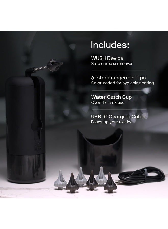 Black Wolf Wush Pro - The Original Deluxe Water Powered Ear Cleaner With 6 Reusable Replacement Tips - Safe & Effective For Ear Wax Buildup - Electric Ear Wax Removal Kit - Image 5