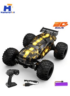 هارفستوي شاحنة RC بمقياس 1:14، سيارة سباق بتحكم عن بعد بتردد 2.4 جيجا هرتز، مركبة رباعية العجلات، سريعة 30 كم/ساعة، مركبة تسلق على الطرق الوعرة، مركبة RC للتسلق على الصخور، سيارة سباق بتحكم عن بعد (أصفر)  - Image 1