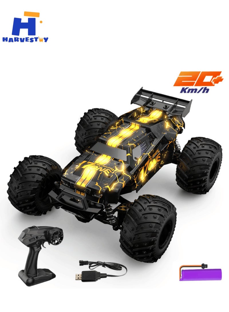 Harvestoy 1:14 Scale  RC Truck 2.4G Full Proportional Remote Control Car Hobby Grade Racing Car ATV 4 Wheeler Fast 30KM/H All Terrain Off-Road Climbing RC Vehicle Rock Crawler Hobby Grade Racing Car (Blue) - Image 1