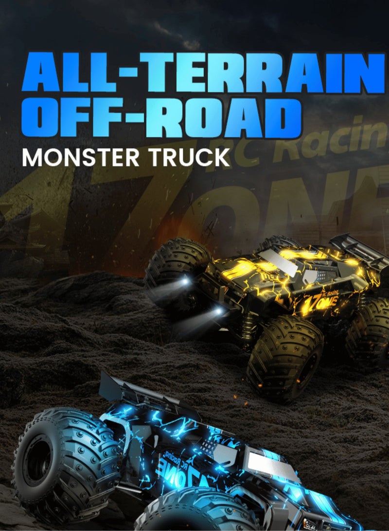 Harvestoy 1:14 Scale  RC Truck 2.4G Full Proportional Remote Control Car Hobby Grade Racing Car ATV 4 Wheeler Fast 30KM/H All Terrain Off-Road Climbing RC Vehicle Rock Crawler Hobby Grade Racing Car (Blue) - Image 3