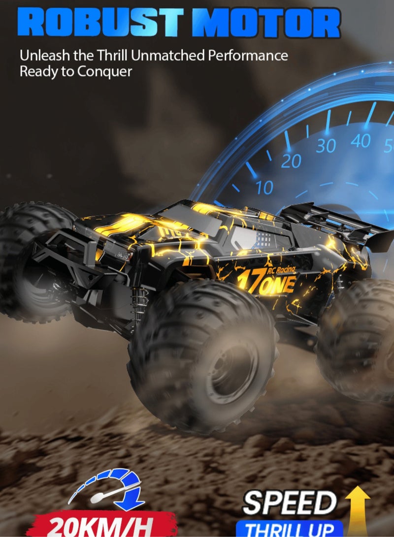 Harvestoy 1:14 Scale  RC Truck 2.4G Full Proportional Remote Control Car Hobby Grade Racing Car ATV 4 Wheeler Fast 30KM/H All Terrain Off-Road Climbing RC Vehicle Rock Crawler Hobby Grade Racing Car (Blue) - Image 4