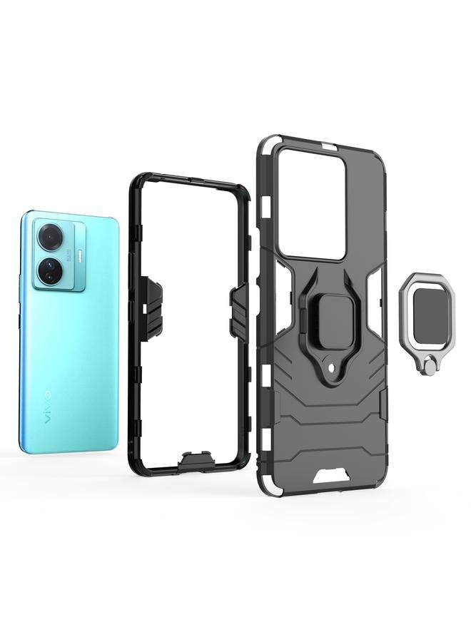 erorex Case For vivo T1 Pro 5G / S15e 5G Shockproof PC + TPU Phone Case with Magnetic Ring Holder - Image 4