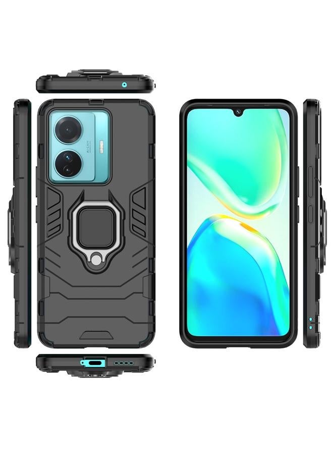 erorex Case For vivo T1 Pro 5G / S15e 5G Shockproof PC + TPU Phone Case with Magnetic Ring Holder - Image 3
