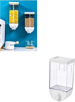 AKDC Cereal Dispenser, Dry Food Organiser, Wall Mounted Plastic Canister Fresh & Easy Transparent Plastic Air Tight Cereal Dispenser For Cereals Cornflakes (1000Ml)  - Image 3
