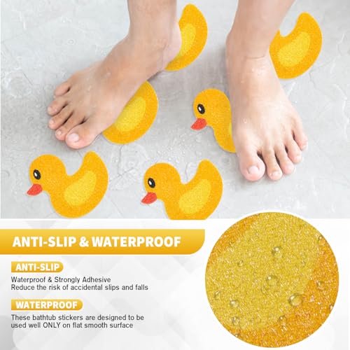 Nodirz 20 PCS Non Slip Bathtub Stickers, Cute Duck Creature Shower Stickers for Kids, Bathtub Non Slip and Adhesive Decals Scraper for Safety Bathroom Tubs, Shower Floor, Stairs - Image 3
