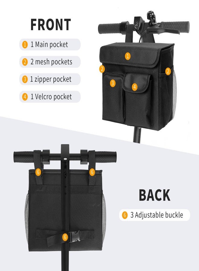 Jenlan Mobility Scooter Bag for Wheelchairs & Rollators - 13x5.9x10.2inch Storage Organizer Pouch with Laptop Pocket, Cup Holders | Waterproof Scooter Basket for Essentials, Phones, Accessories - Image 4