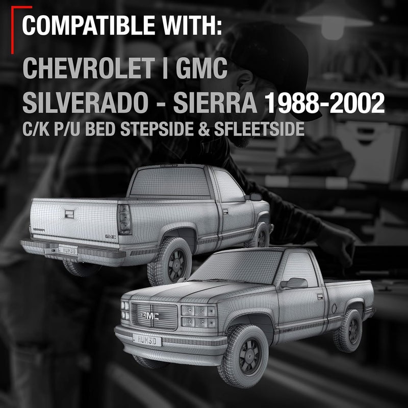 T1A Tailgate Handle Assembly - Compatible with 1988-1999 Chevrolet C1500, K1500, C2500, C3500, K2500, K3500, 91-02; 88-99 GMC C1500, K1500, C2500, C3500, K2500, K3500 - Textured, OEM 15991785 - Image 4
