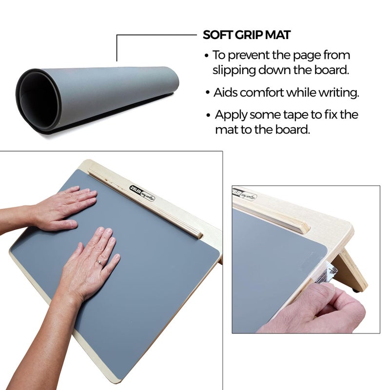 Zieler Ergonomic A3 Writing Slope with GRIP MAT for Better Writing Posture & Comfort Easywriter. Lacquered Wood with 20Â° Angle. Suitable for Children & Adults. Space Saving Design - Image 3