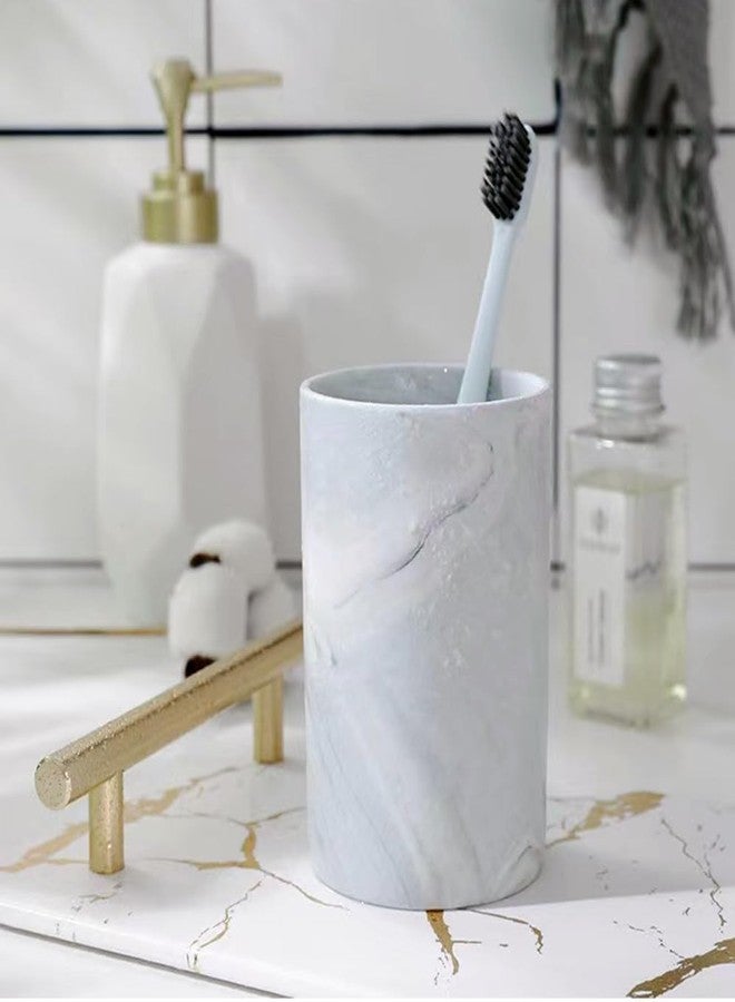 RabyLeo Marble ceramic mug, creative toothbrush holder, simple drinking cup. (Grey) - Image 5