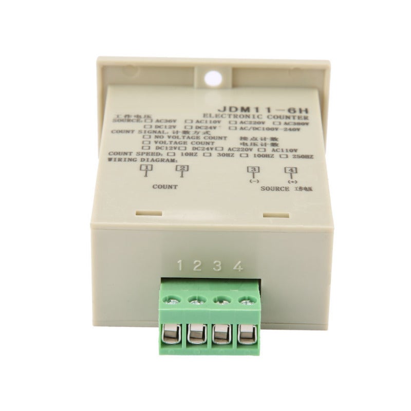 عداد إلكتروني عالي السرعة  
نطاق العد: 0-999999  
جهد التشغيل: AC220V / DC12V-36V  
أداء عد مستقر  
ذاكرة غير متطايرة (بدون طاقة) تدوم حتى 10 سنوات  
مُخصص لأجهزة إدخال الإشارة - Image 3