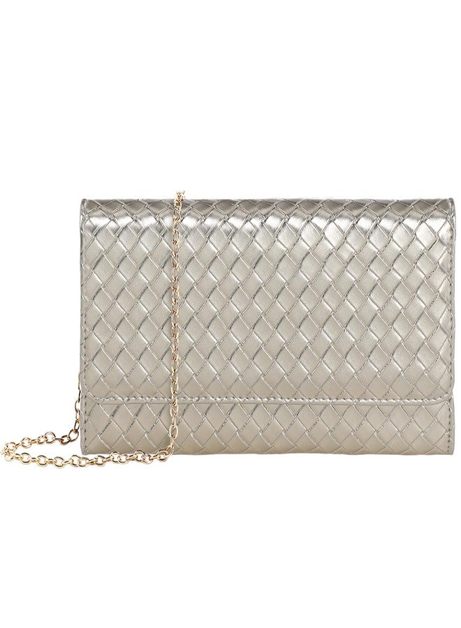 U+U Crossbody Bags for Women, Small Bag with Removable Chain, Card Slots & Phone Pocket - Lightweight Purse Wallet (8 Colors), Champagne Gold, 8" x 4.65" x 0.98", Contemporary - Image 1
