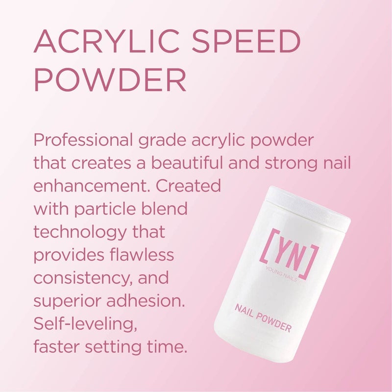 Young Nails Acrylic Core Powder - Self-Leveling Acrylic Nail Powder, Clear Nude Pink White Acrylic Powder for Nail Extenstion, Professional Grade, Superior Adhesion, Color - Clear, 660g - Image 2