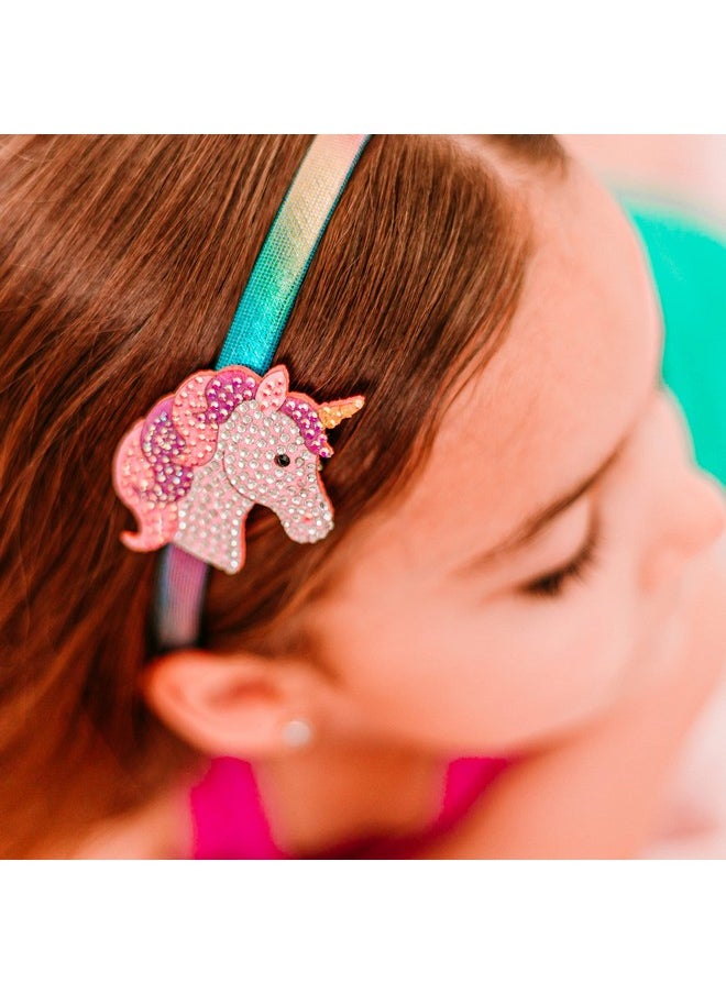 FROG SAC Interchangeable Charm Headbands For Girls Butterfly Bow Unicorn Kids Headband Sparkle Rhinestone Little Girl Hair Bands Sparkly Toddler Hair Accessories For Children  - Image 3