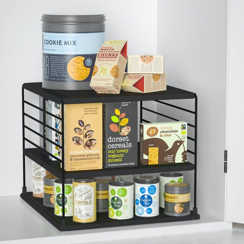 WANCHIY Upgraded Cabinet Organizers and Storage -Divided Compartment Holder for Plastic Bag, Wrap, Foil, Snack and Box for Kitchen and Pantry Organization and Storage, Kitchen Organization(Black) - Image 3