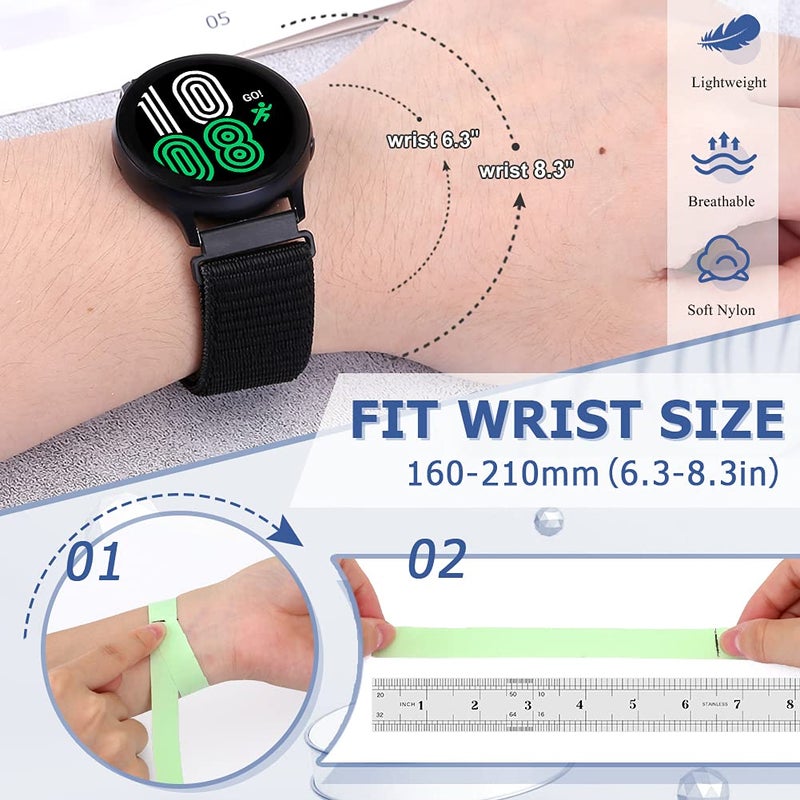 AVOD 20mm Nylon Quick Release Band Compatible with Samsung Galaxy Watch 7 6 5 4 40mm 44mm/Garmin VÃ­voactive 6/5/3/3 Music/Forerunner 570 42mm/55/158/165/245/645/Amazift Active 2/Active/T-Rex 3 Pro 44mm - Image 5