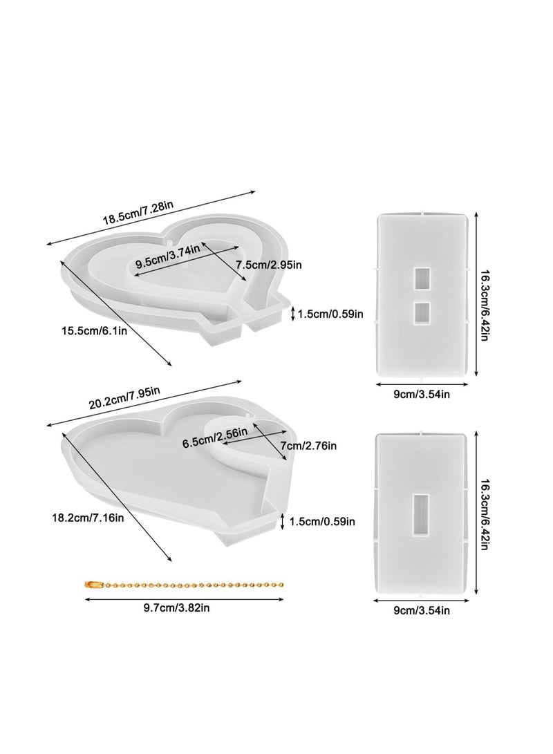 2 Set 3D Photo Frame Resin Molds, FineGood Heart Shape Silicone Molds for Resin, DIY Personalized Photo Silicone Tool, for Making Souvenir Handmade Crafts Home Decoration - Image 3