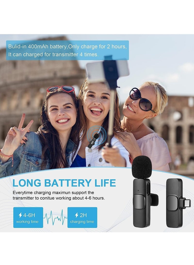 ELTRAZONE Professional Wireless Lavalier Microphone (2 Pcs) | Ideal for USB-C, IPhone, Smartphones, IPads and Macs with USB-C port, Android devices, laptops with USB-C Port | Auto Noise Reduction - Image 5