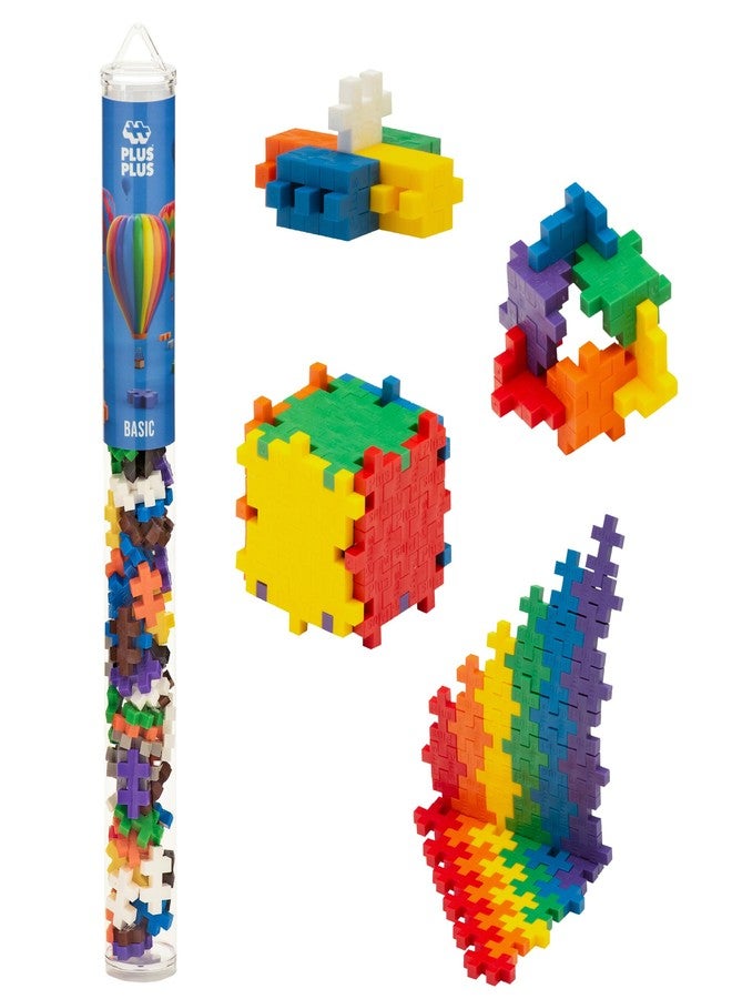 Plus-Plus Plus Plus 70 Piece Interlocking Building Blocks for Kids, Open Ended Connecting Toys, Stem Bin Classroom Mini Manipulatives - Basic Mix Play Tube - Image 1