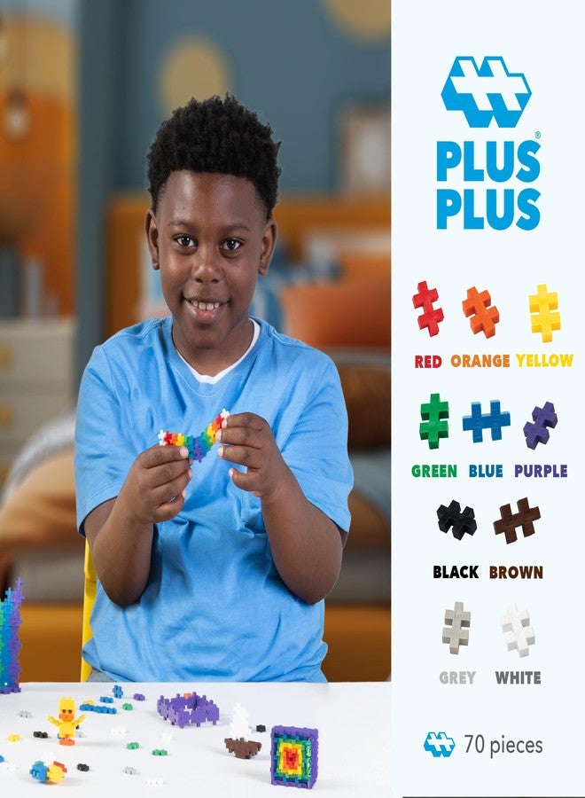 Plus-Plus Plus Plus 70 Piece Interlocking Building Blocks for Kids, Open Ended Connecting Toys, Stem Bin Classroom Mini Manipulatives - Basic Mix Play Tube - Image 2